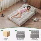 Canapé-lit pliant, Fauteuil-lit convertible avec oreiller amovible et matelas pliant, Canapé pliant compact en velours côtelé respirant avec dossier