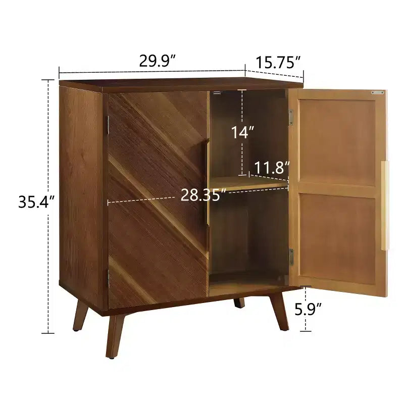 Buffet en bois 2 portes avec rangement