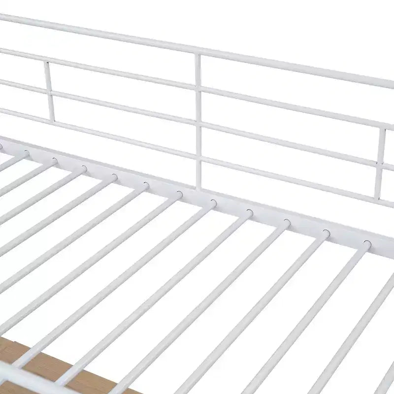 Lit mezzanine en métal avec bureau et étagères pour adolescents, cadre de lit mezzanine haut avec bureau et rangement