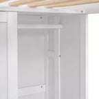 Lit mezzanine double avec étagères de rangement et armoire, lit mezzanine en bois avec bureau intégré et escalier pour enfants, adolescents et adultes