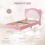 Cadre de lit double/complet rembourré avec tête de lit en forme de panda, lit plateforme en polaire berbère pour filles et garçons, aucun sommier tapissier requis, lattes en bois stables