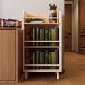 Okak Pine Solid Wood Bookcase, Thick Shelves Storage Rack with 3 Tiers, Farmhouse Storage Organizer for Living Room, Office, Natural Wood
