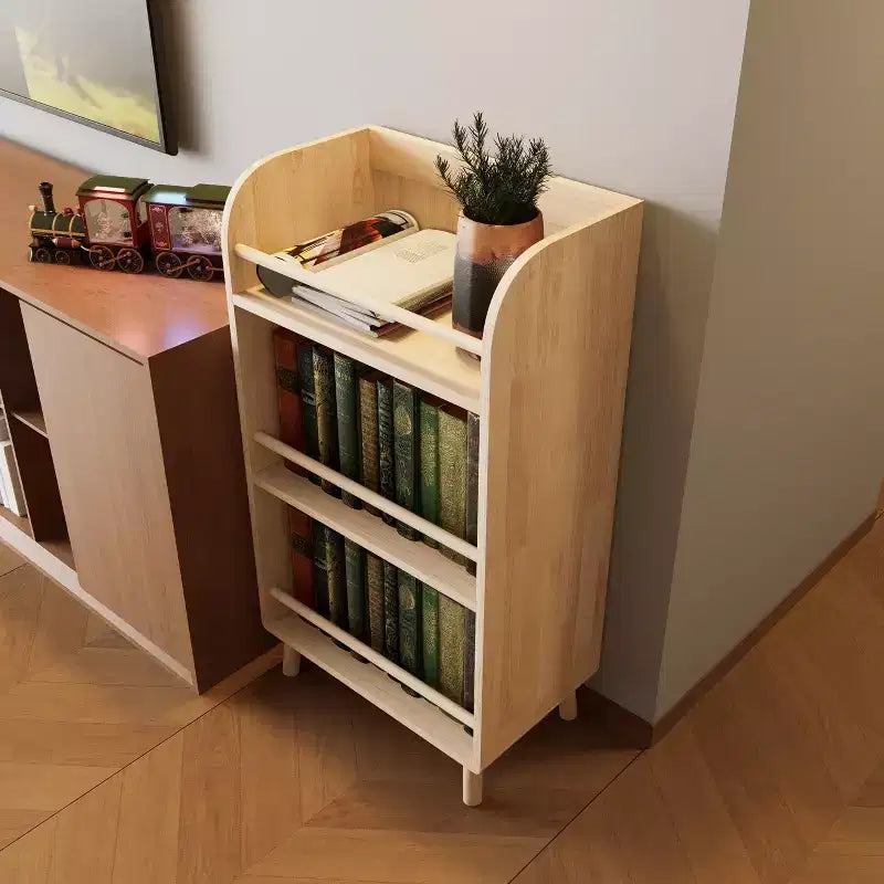 Étagère en bois massif de pin, meuble de rangement à étagères épaisses à 3 niveaux, organisateur de rangement de style ferme pour salon, bureau, bois naturel