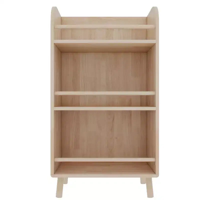 Étagère en bois massif de pin, meuble de rangement à étagères épaisses à 3 niveaux, organisateur de rangement de style ferme pour salon, bureau, bois naturel