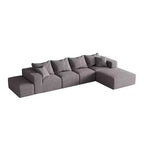 Canapé modulable en L de 132 po avec revêtement en chenille, canapé avec coussins profonds et coussins décoratifs pour salon et chambre à coucher