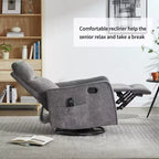 Fauteuil inclinable manuel massant et chauffant beige en tissu avec fonction bascule et pivot pour salon