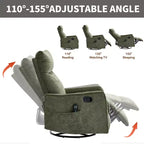 Fauteuil inclinable manuel massant et chauffant beige en tissu avec fonction bascule et pivot pour salon