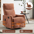 Fauteuil inclinable manuel massant et chauffant beige en tissu avec fonction bascule et pivot pour salon