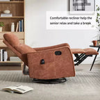 Fauteuil inclinable manuel massant et chauffant beige en tissu avec fonction bascule et pivot pour salon