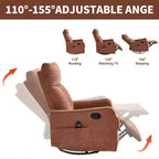 Fauteuil inclinable manuel massant et chauffant beige en tissu avec fonction bascule et pivot pour salon