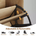 Meuble à chaussures en rotin avec 2 tiroirs basculants et 1 tiroir coulissant, meuble de rangement pour chaussures autoportant.