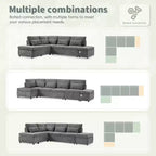 Grand canapé d'angle modulaire en chenille avec lit gigogne