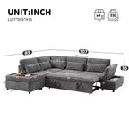 Grand canapé d'angle modulaire en chenille avec lit gigogne