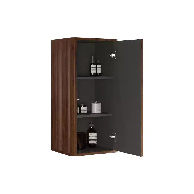 Meuble de salle de bain mural chic à rayures, armoire de rangement flottante avec 3 étagères, meuble haut pour salle de bain, chambre et salon
