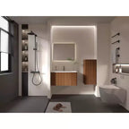 Meuble de salle de bain mural chic à rayures, armoire de rangement flottante avec 3 étagères, meuble haut pour salle de bain, chambre et salon