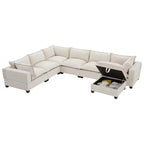Canapé sectionnel modulaire en U surdimensionné à 7 places avec pouf de rangement