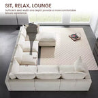 Canapé sectionnel modulaire en U surdimensionné à 7 places avec pouf de rangement