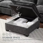 Canapé sectionnel modulaire en U surdimensionné à 7 places avec pouf de rangement