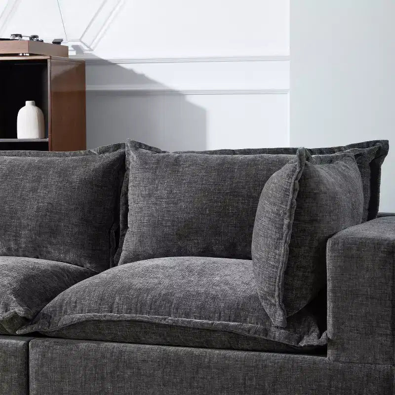 Canapé sectionnel modulaire en U surdimensionné à 7 places avec pouf de rangement