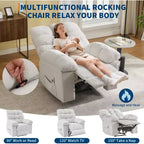Fauteuil inclinable, large fauteuil à bascule, fauteuil d'appoint avec massage et chaleur, fauteuil inclinable ergonomique en tissu respirant surdimensionné avec chaleur