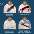 Attaches de draps de lit 4 pièces - Sangles de maintien de matelas, bandes élastiques d'angle avec pinces, conviennent aux draps jumeaux/queen/king