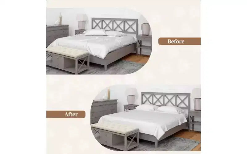 Attaches de draps de lit 4 pièces - Sangles de maintien de matelas, bandes élastiques d'angle avec pinces, conviennent aux draps jumeaux/queen/king