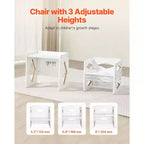 Table et chaise de sevrage Montessori, table et chaise en bois pour tout-petits de 1 à 5 ans, chaise et table d'activités pour enfants à hauteur réglable, blanc