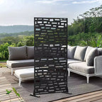 MAYEERTY 72 inch Room Divider Rectangle Privacy Screen with Galvanized Frame for Garden Patio Outdoor Black