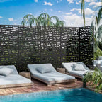 Paravent de jardin rectangulaire de 183 cm avec cadre galvanisé pour terrasse extérieure, noir