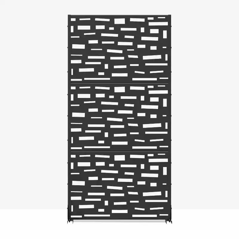 Paravent de jardin rectangulaire de 183 cm avec cadre galvanisé pour terrasse extérieure, noir