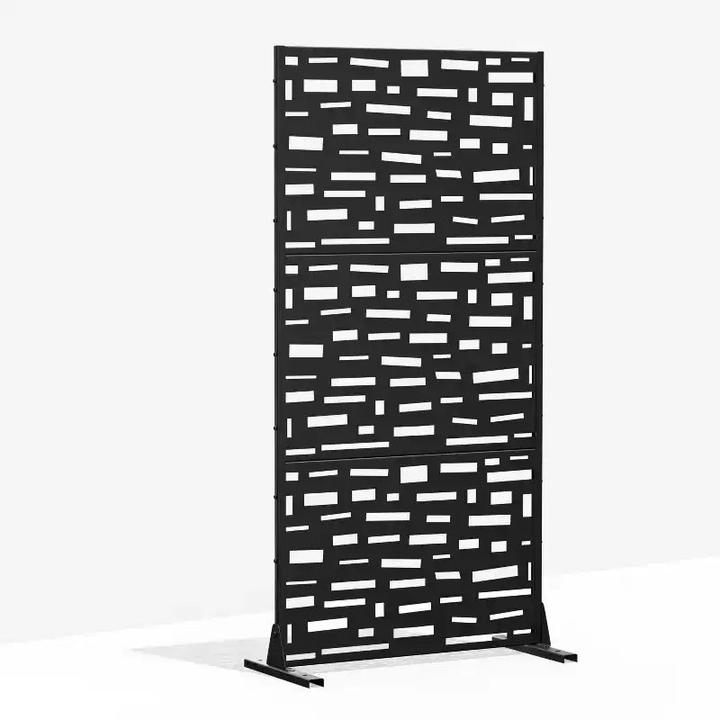 Paravent de jardin rectangulaire de 183 cm avec cadre galvanisé pour terrasse extérieure, noir