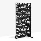 Paravent de jardin rectangulaire de 183 cm avec cadre galvanisé pour terrasse extérieure, noir