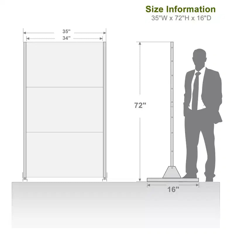 Paravent de jardin rectangulaire de 183 cm avec cadre galvanisé pour terrasse extérieure, noir