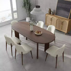 Table de salle à manger ovale en bois de 67 po pour 4 à 6 personnes, style moderne rustique