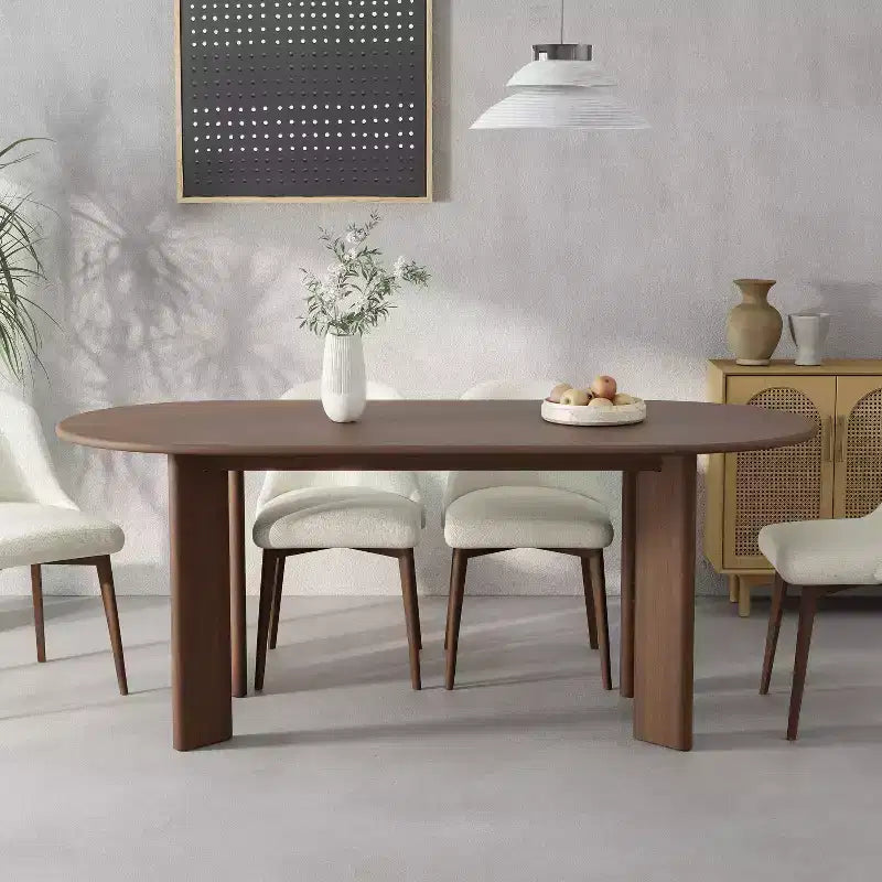Table de salle à manger ovale en bois de 67 po pour 4 à 6 personnes, style moderne rustique