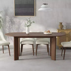 Table de salle à manger ovale en bois de 67 po pour 4 à 6 personnes, style moderne rustique