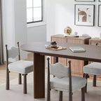 Table de salle à manger ovale en bois de 67 po pour 4 à 6 personnes, style moderne rustique