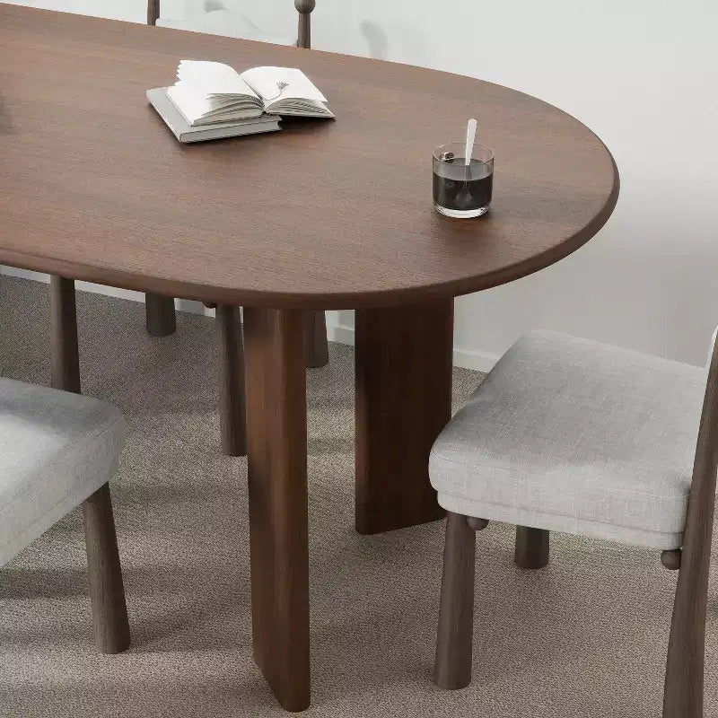 Table de salle à manger ovale en bois de 67 po pour 4 à 6 personnes, style moderne rustique