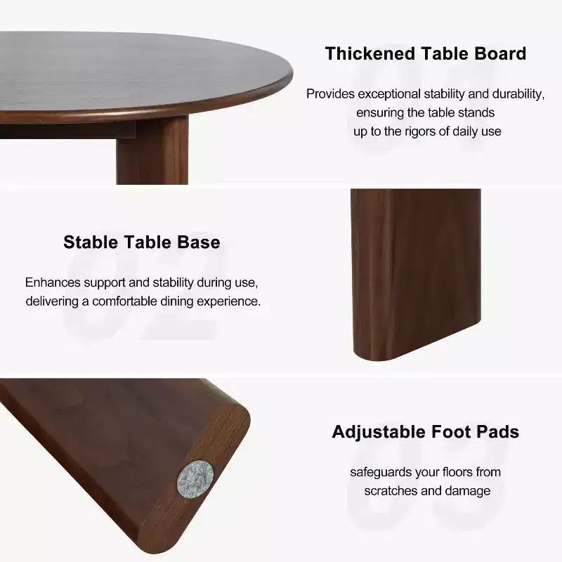 Table de salle à manger ovale en bois de 67 po pour 4 à 6 personnes, style moderne rustique