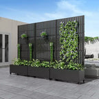 Jardinière avec treillis en fer noir style clôture verticale 183x89x41 cm