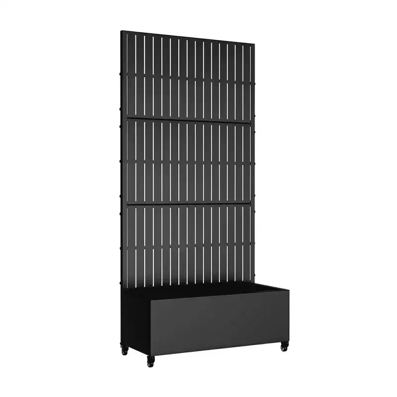 Jardinière avec treillis en fer noir style clôture verticale 183x89x41 cm