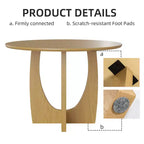 Table de salle à manger ronde en bois de 42 pouces pour 4, table de cuisine et de salle à manger moderne de style campagnard