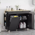 Acekool Rolling Kitchen Island Cart with Power Outlet, Storage Drawers and Drop Leaf