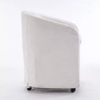 Fauteuil d'appoint pivotant moderne en chenille avec dossier arrondi et base pivotante à 360°, pour salon ou chambre à coucher, beige