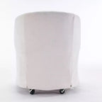 Fauteuil d'appoint pivotant moderne en chenille avec dossier arrondi et base pivotante à 360°, pour salon ou chambre à coucher, beige
