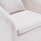 Fauteuil d'appoint pivotant moderne en chenille avec dossier arrondi et base pivotante à 360°, pour salon ou chambre à coucher, beige