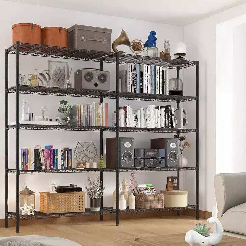 Étagère de rangement en acier à 5 niveaux, réglable en hauteur, très résistante