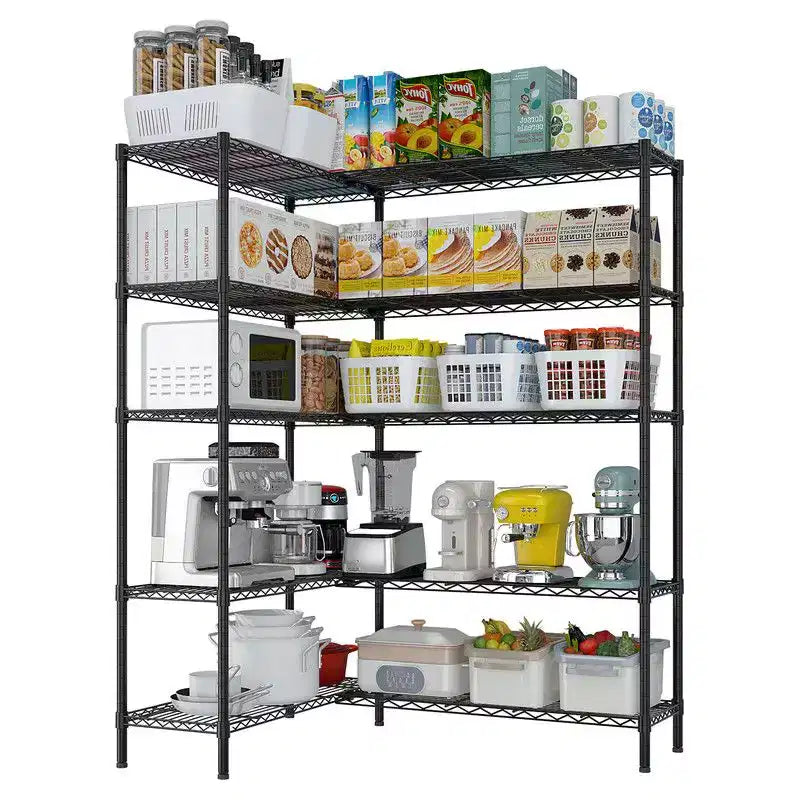 Étagère de rangement en acier à 5 niveaux, réglable en hauteur, très résistante