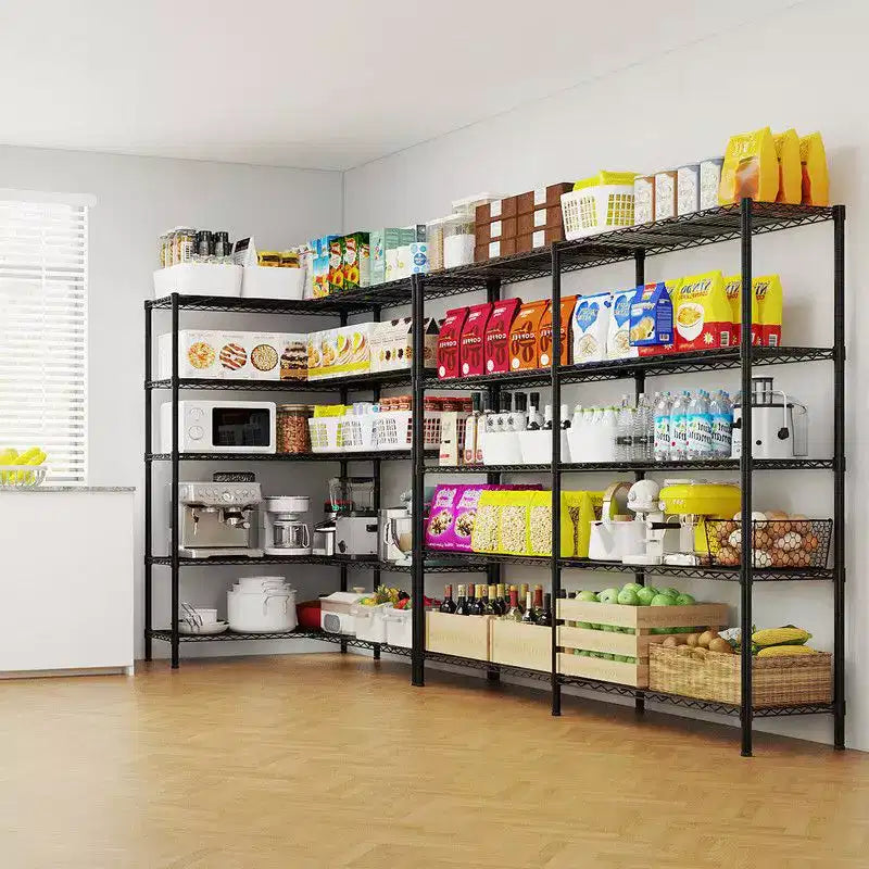 Étagère de rangement en acier à 5 niveaux, réglable en hauteur, très résistante