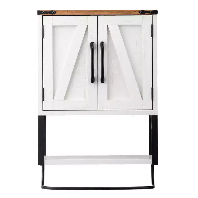 Meuble de salle de bain mural porte coulissante avec porte-serviettes